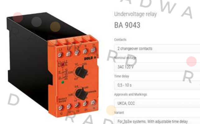 Dold-p/n: 0030465, Type: BA9043/003 3AC50-400HZ 120V 0,5-10S price