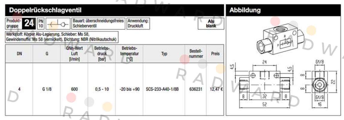 Avs Römer-SCS-233-A40-1/8B (636231) price