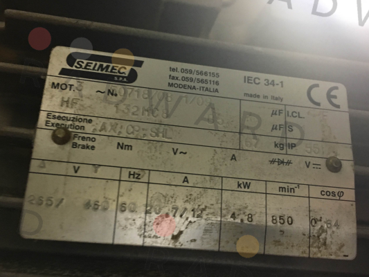 Seimec (Rossi)-HF132MC8B5 obsolete, replacement HB 132MC 8 230.400-50 B5  price