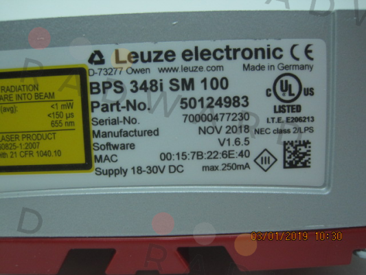 Leuze-p/n: 50124983, Type: BPS 348i SM 100 price