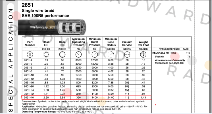 Aeroquip-2651-40 price