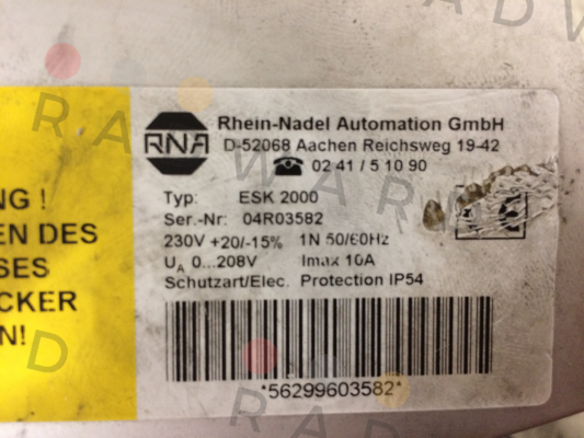 RNA-31003561 , type ESK-2000  price