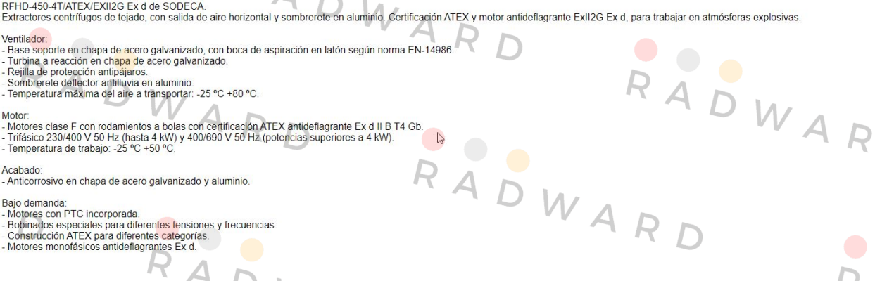 Sodeca-1048584 / RFHD-450-4T / ATEX / EXII2G EX D price