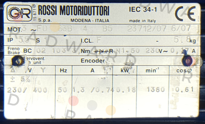 Rossi-FO 63B 4 B5 23712/07 6/07 - replaced by HBZ 63B 4 230.400-50 B5  price