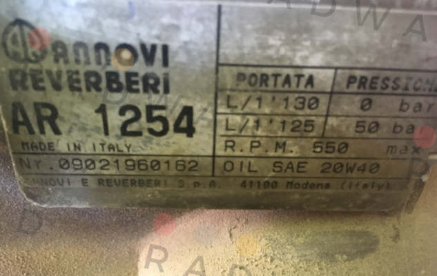 Annovi Reverberi-Air cover for 09021960162 - the pump is obsolete; no spare parts are available; Alternative pump - AR 1203 C/C  price