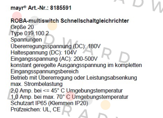 Mayr-8185591, 20 019.100.2 price