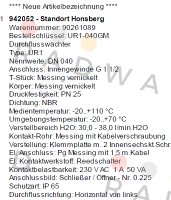 Honsberg-UR1-040GM price