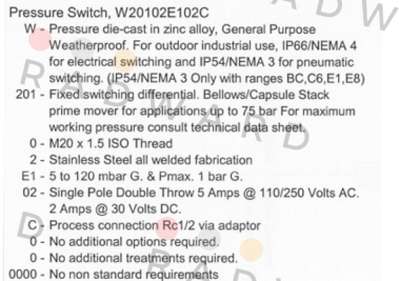 Delta Controls-W-201-0-2-E1-02-C                     price