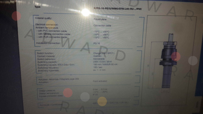 Kübler-K/PG-16-PE/U/WMO/STB-L60-RU-1/PVC  price