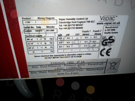 Vapac-LE60D price