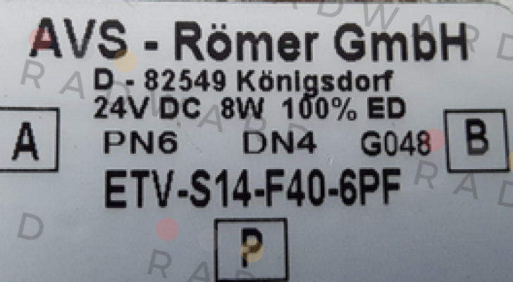 Avs Römer-ETV-S14-F40-6PF  OEM for Thermoplan  price