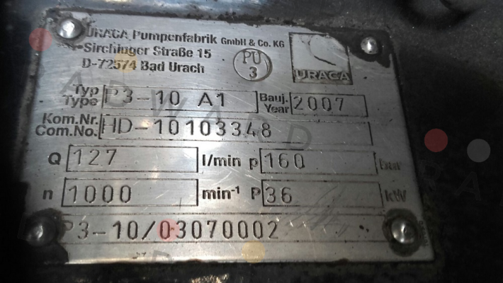 Uraca-P3-10Al-40/160bar price