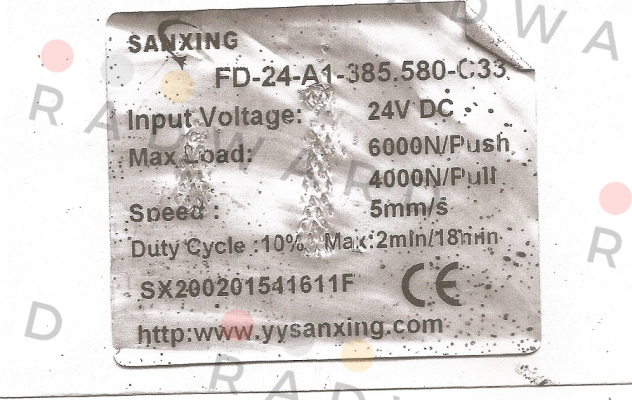 Sanxing-FD-24-A1-385.580-C33 obsolete, replace by set price