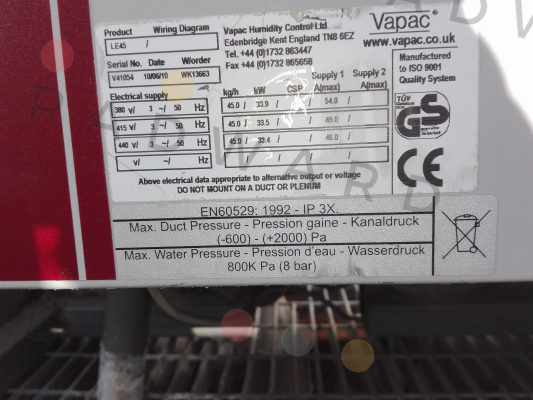 Vapac-PCD4H-6WB price