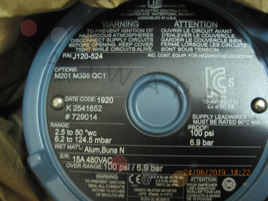 United Electric-J120-524-M201-M395-QC1 price