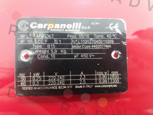 Carpanelli-Mot.1 MM63b2  Motor Code: 4402027/MA Type: B15 price