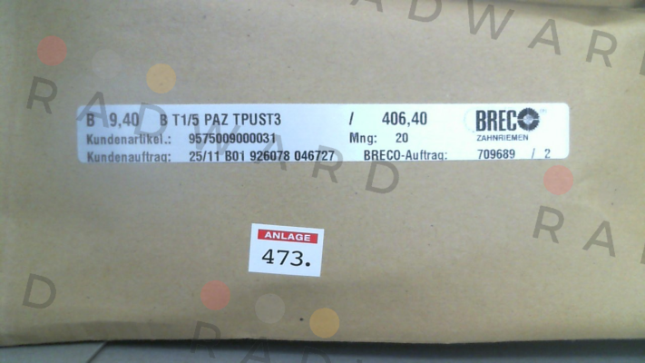 Brecoflex-9,4 T1/5"/406,4-PAZ (160 xl 037) price