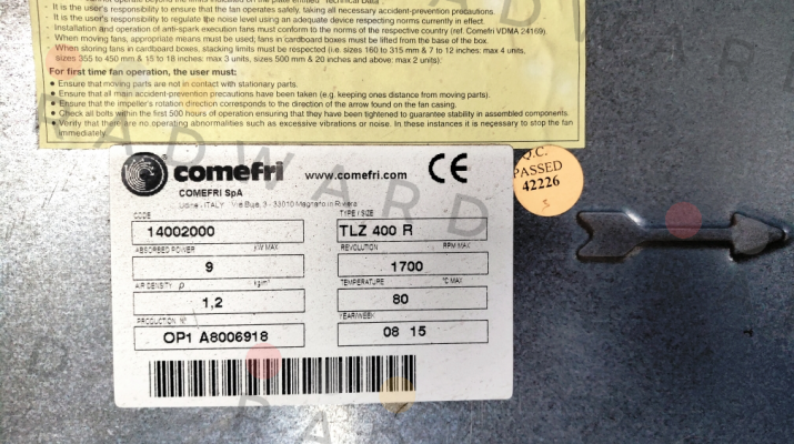 Comefri-TLZ 400 RA price