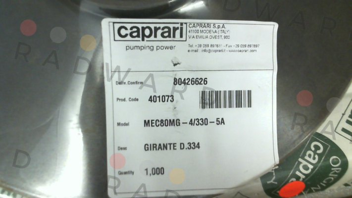 CAPRARI -MEC80MG-4/330-5A price