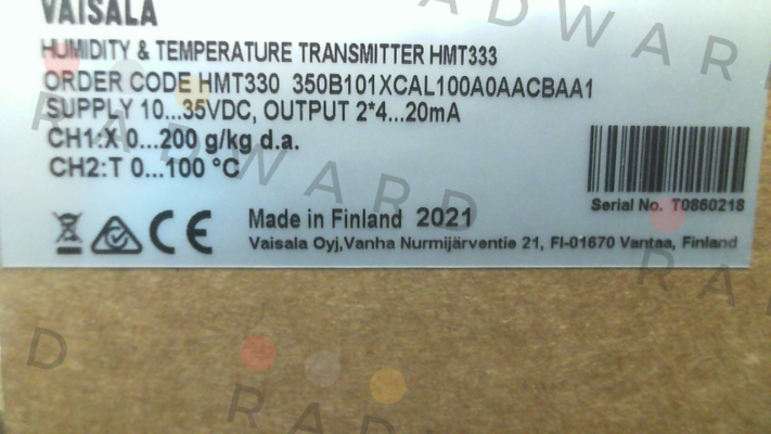 Vaisala-HMT330 350B101XCAL100A0AACBAA1 price