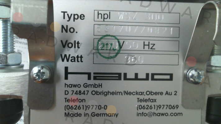 HAWO-0.615.005 / HPL WSZ 300 price