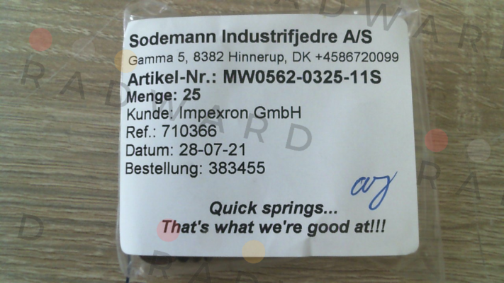 Sodemann-MW0562-0325-11S price