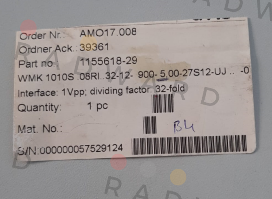 Amo-WMK 1010S .08RI..32-12- 900- 5.00-27S12-UJ .. -001-83 price