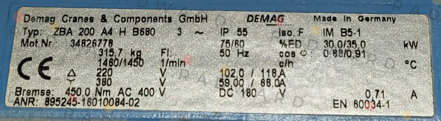 Demag-ZBA 200 A4 H B680 price