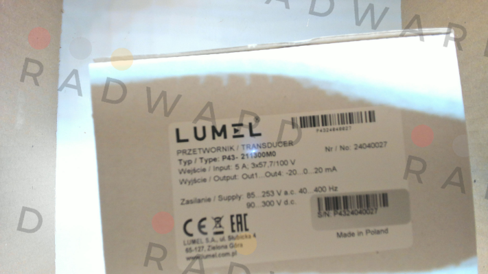 LUMEL-type Р43-211300М0 price