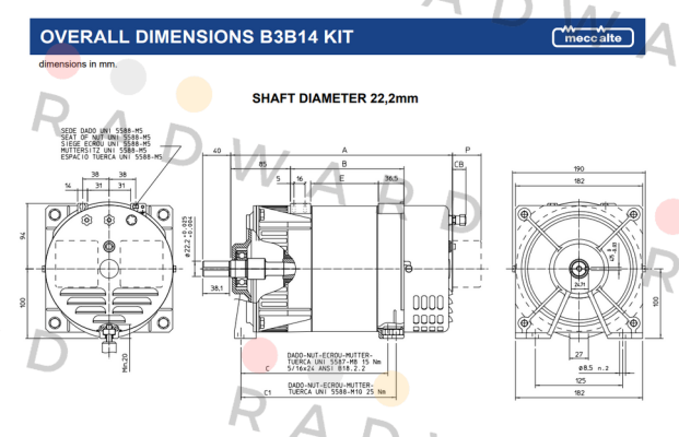 Mecc Alte-S16W-105 with  B3B14 Kit price