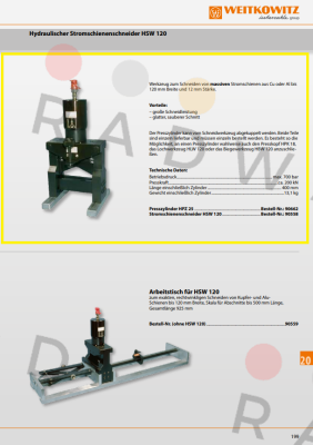 WEITKOWITZ-90558/Stromschienenschneider HSW 120 price