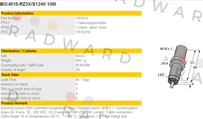 Turck-BI3-M18-RZ3X/S1240 price